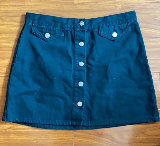 Forever 21 Xxi Hunter Green Denim Button Front Skirt