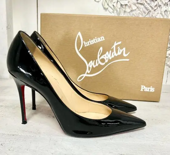 Christian Louboutin  Décolleté 554 100 Patent-Leather Pumps Black Women's 36.5