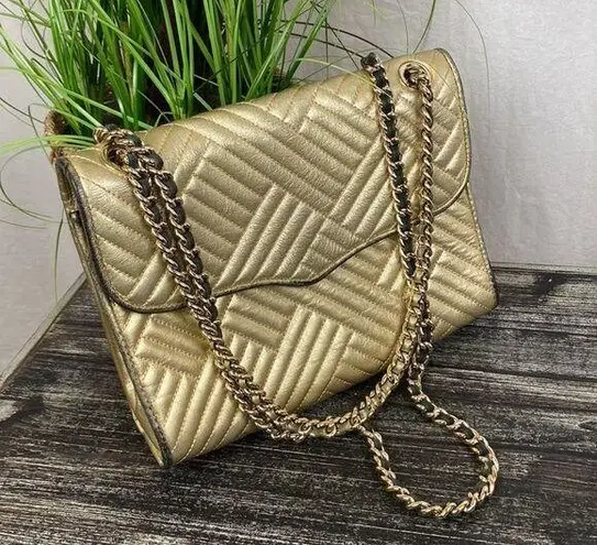 Hilary Radley Rebecca Minkoff Gold Quilted Chain Shoulder Handbag