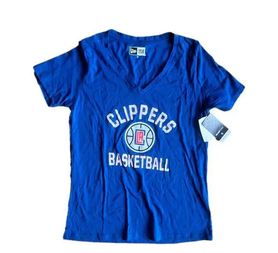 New ERA Women's V Neck LA Clippers Basketball Tee Size M SKU#B24100 Blue Size M
