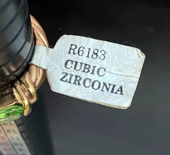 Vintage Emerald Green Birthstone Cubic Zirconia CZ Rope Gold