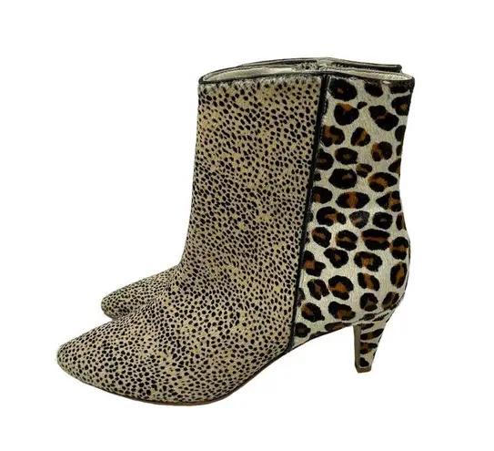 The Moon Matisse Walkin Boots Beige Cowhair Leopard Print Heeled Size 8