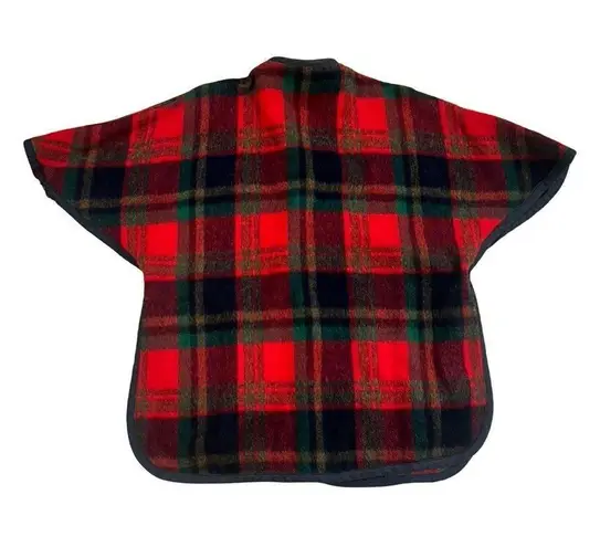 Vintage 1960s Trego’s Westwear Wool Plaid Red Green & Gray Short Sleeve Sweater Size M