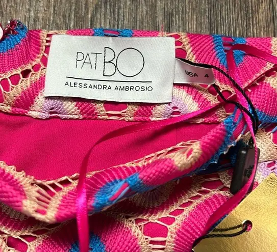 PatBo Alessandra Ambrossio CROCHET RUFFLE MAXI SKIRT Size 4