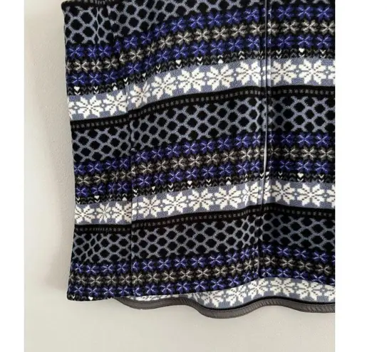 Cuddl Duds Blue Fair Isle Striped Stretchy Fleecewear Full Zip Vest Women’s 2X