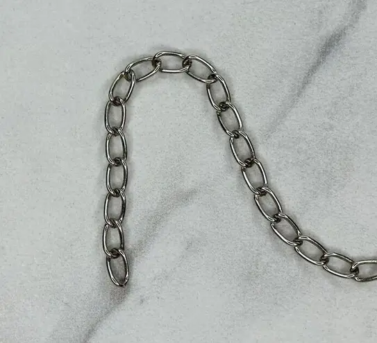 The Bar Skinny Silver Tone Metal Chain Link Belt Size Large L XL