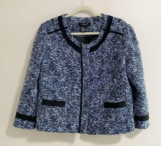 Sandro Sportswear Blue Black Tweed Jacket Size XL