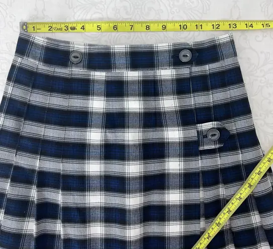 Flynn O’Hara Vintage School Academia Tartan Plaid Pleated Wrap Around Kilt Small