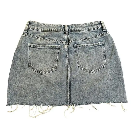 PacSun  Distressed Frayed Raw Hem Mini Denim Jean Skirt Size 26