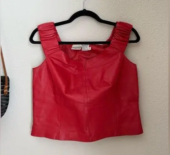Newport News Red Leather Top, Size 10