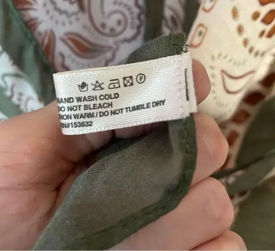 Green Cream Brown Boho Longline Open Front Cardigan Kimono Shawl Swim Cover Up