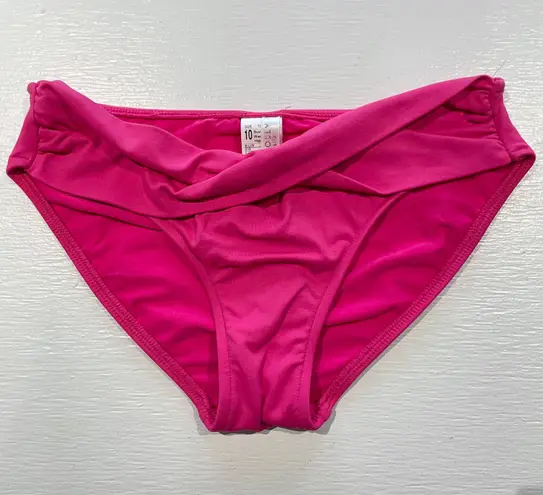 Seafolly New Solid Twist Band Hipster Bikini Swim Bottom Raspberry Pink