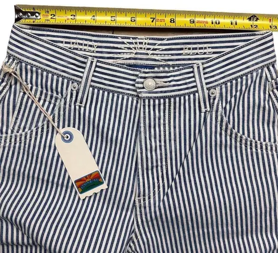 NWT Daily Blue Women's Mantra Wide Barrel Striped Pants Size 24 Wuther Casual