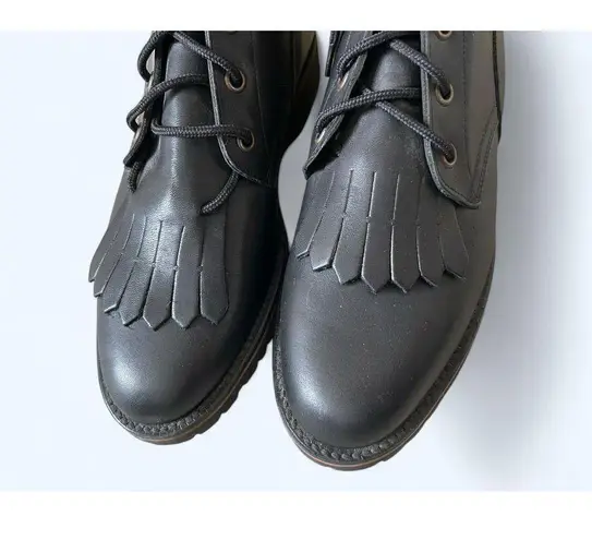 Tony Lama NEW Women's Black Leather Roper Lace Up Kiltie Boots 5.5 B