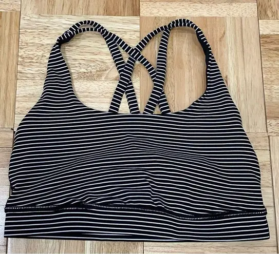 Lululemon  Energy Bra Long Line in Mod Stripe Black & White Size 4