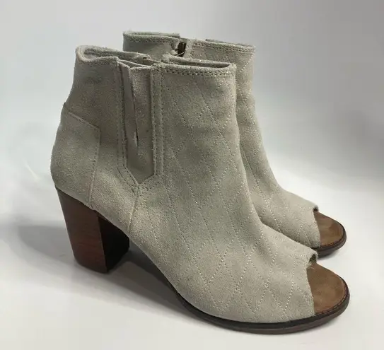 Toms  gray peep Toe Heels size10