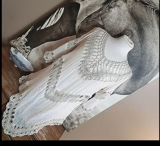 Surf Style Vintage 90’s crotchet swim , hippie, boho coverup