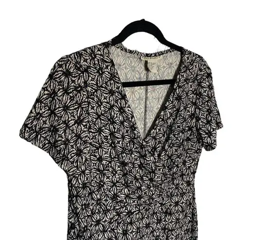 Requirements Vintage Black & White Faux Wrap Midi Dress Women's Size: Large