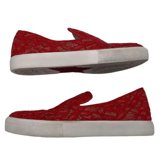 Ash Illusion Lace Slip On Sneaker - Red/Coral - 38