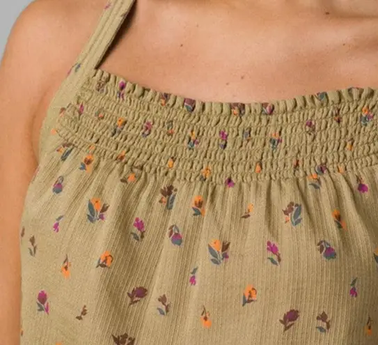 prAna NWT Little Palm Tie Cami in Sweet Grass Meadow