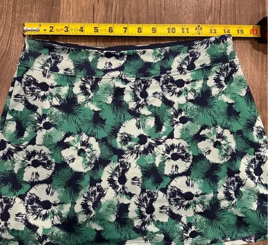 TRANQUILITY by Colorado Clothing Blue Green Floral Tennis Golf Hiking Skort Sz S