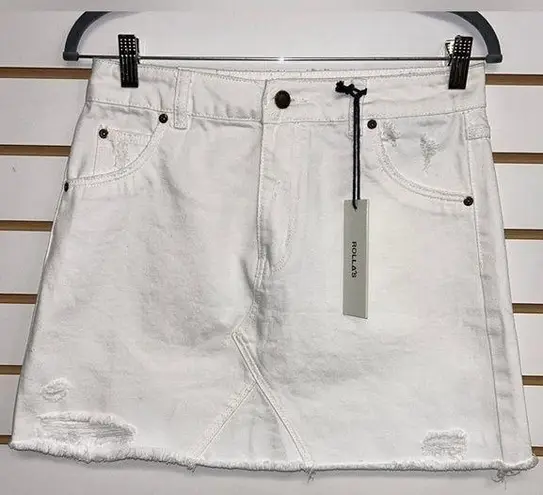 Rolla's Rolla’s Claudia Skirt - White Denim - Distressed with Frayed Hem - NWT - Size 27