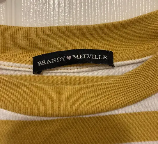 Brandy Melville Yellow And White Long Sleeve