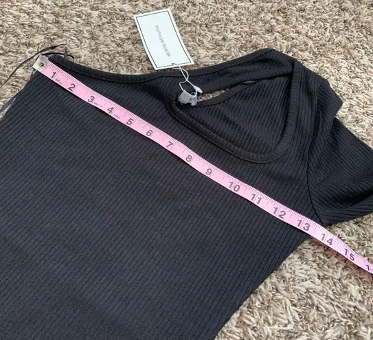 Melrose With Love Bria One Sleeve Ribbed knit Jumpsuit Black Small