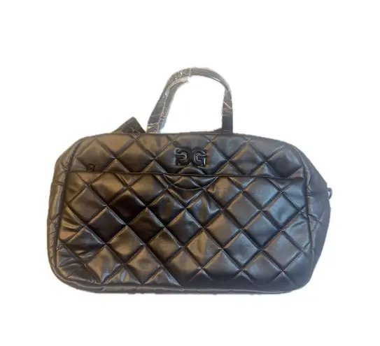 Gilda Paris Quilted Weekender Bag Black Oversized Carryall Travel Tote NWT