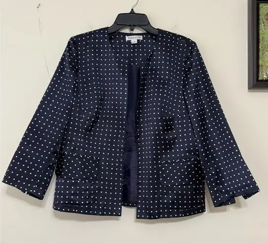 Pendleton Silk Blend Jacket Go Graphic Blazer Lightweight Pocket Navy Size 12