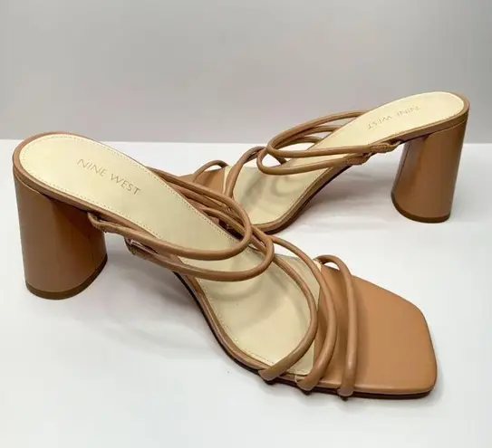 Nine West  Sandals Womens Size 13 Square Toe Block Heel Strappy Slip On Heels