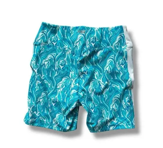 Victoria’s Secret Pink Active High Waist Bike Short Bright Marine Marble Large Blue