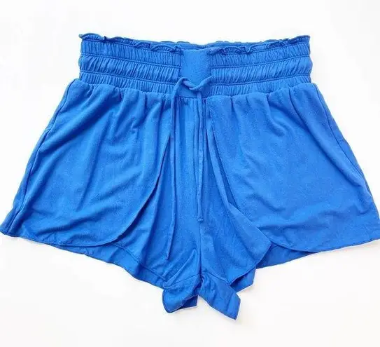 Halara NEW  Womens XS Frill High Waisted Flowy Stacked Shorts Beaucoup Blue