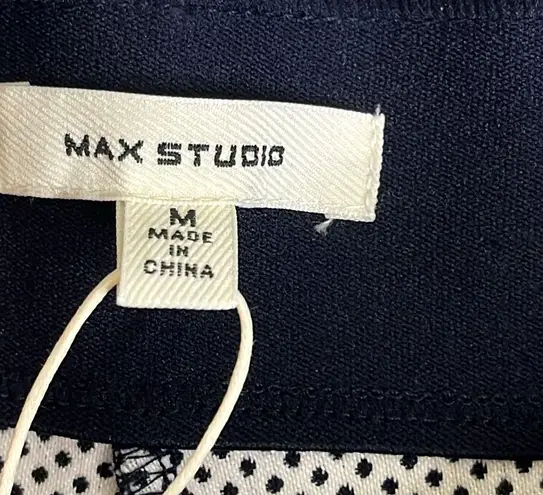 Max Studio  black white polka dots pull on stretch ponte knit pants