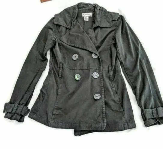 Medium Black Cotton Trench Coat/Jacket Cotton Hip double