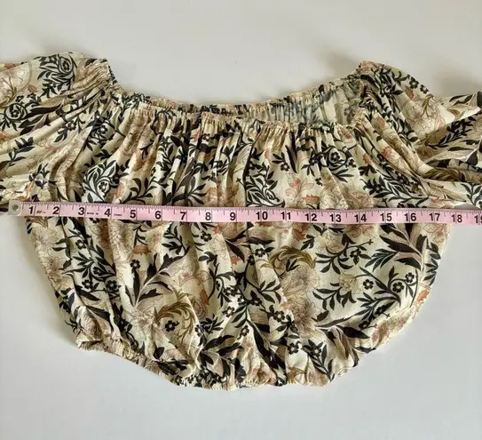Spell & The Gypsy Pearl Oasis Off the Shoulder Cropped Floral Blouse Size Small