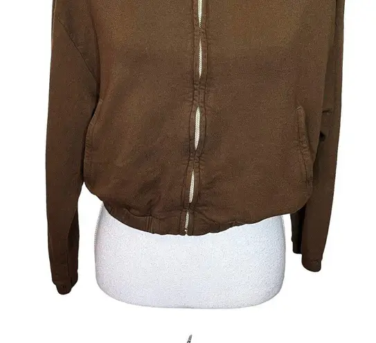 Monrow Full Zip Up Hoodie Sweatshirt Chocolate Brown Women’s Size Small