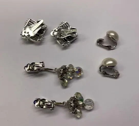 Lot Of 3 Signed Vintage Costume Earrings Clip On Lewis Segal, Lisner, Sarah Cov