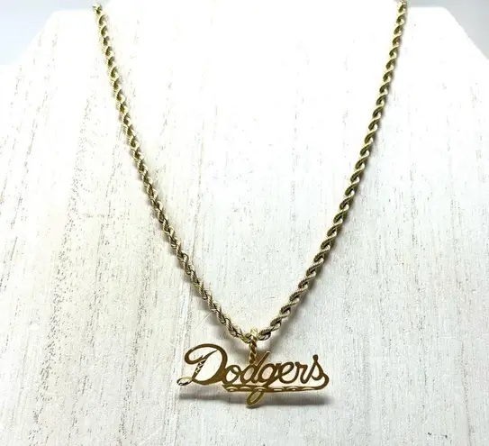 L.A. DODGERS 14K solid script logo pendant by Michael Anthony, NWOT Gold