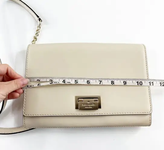 Kate Spade  Fiona Leather Crossbody Flap Purse Bag Cream