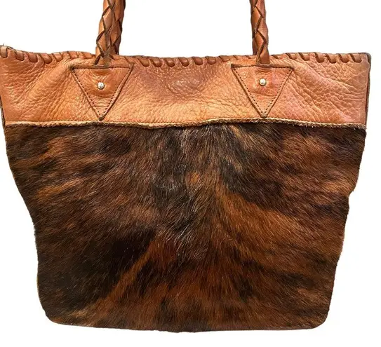 Lindalee Leather and Cow Hair Shoulder Bag/Tote