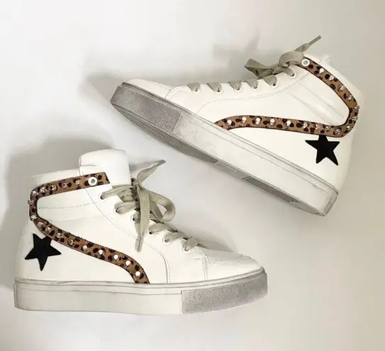 Ccocci High Top White Leopard Print Sneaker 