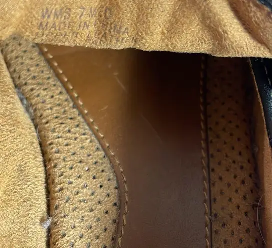 Natural Soul Naturalizer Natural Sole Black Leather Slip On Loafer Shoe Contrast Stitching 7M