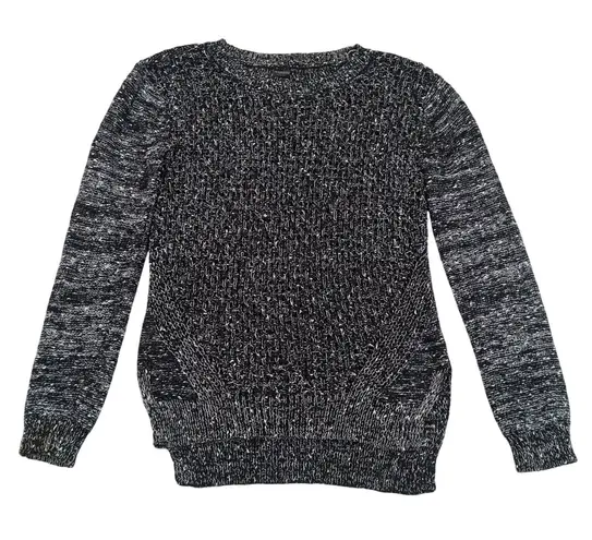 Stitch Fix Madison Lilly Black Open Knit Crewneck Sweater Women's Size Small