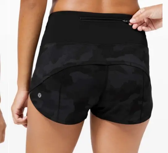 Lululemon High-Rise Speed Up Short 2.5” Black Camo