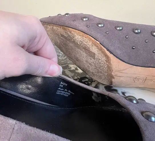 Donald Pliner Bazie Gray Studded Suede Kitten Heels 9