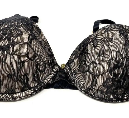 Natori Black Floral Lace Calais Sweetheart Contour Underwire Bra 32D