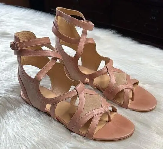 Balenciaga Pink Suede and Leather Gladiator Sandals