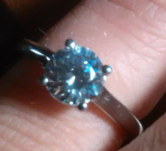 J Francis Embellished Swarovski Zirconia Solitaire Sterling Silver Ring (Size 5)