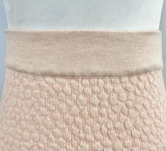 Lucy Paris New Pebble Textured Knit Stretch Pencil Skirt Pale Pink